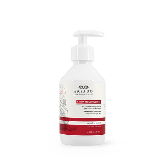 crème mains extra-nourrissante 250ml, hydratation profonde, régénérante, protection hivernale, peaux irritées