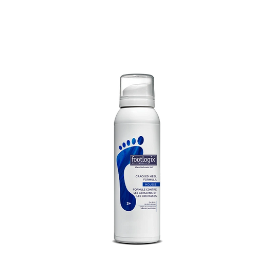 mousse Footlogix F3+, peau craquelée, pieds secs, callosités