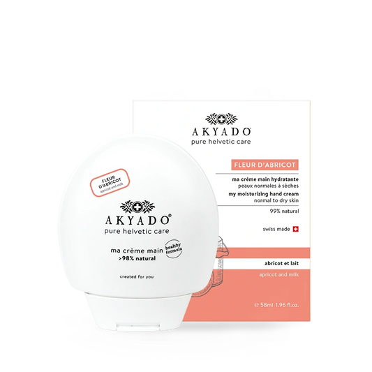 crème mains Fleur d’Abricot 58 ml, hydratante, naturelle, fabriquée en Suisse, sans parabènes 