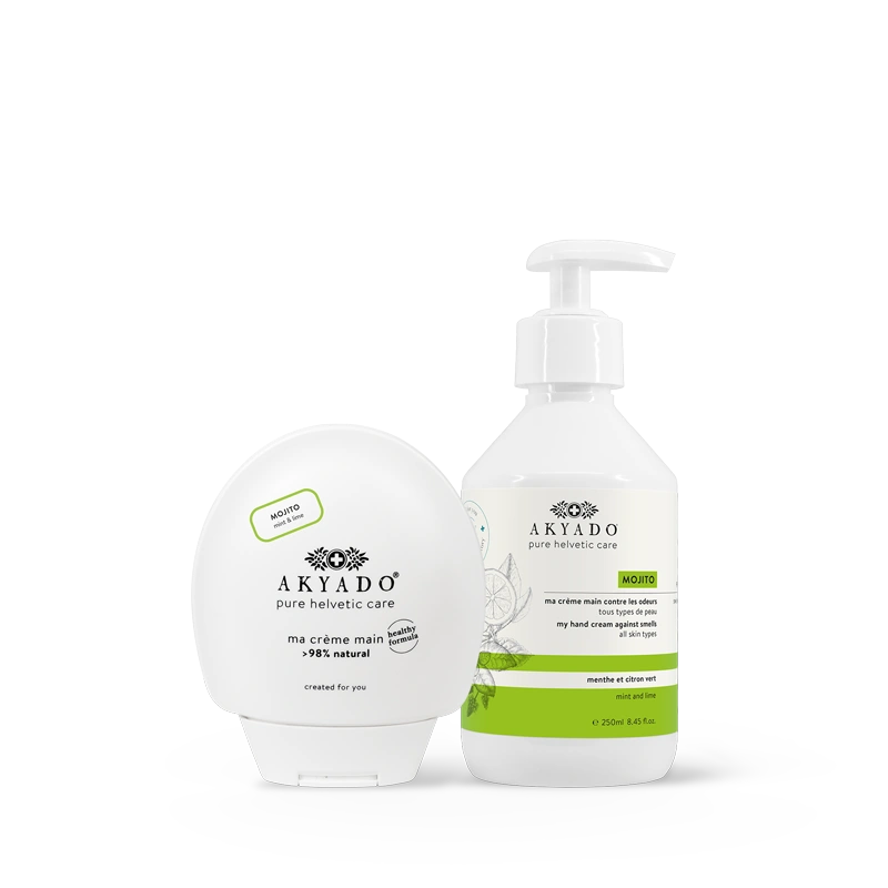 crème mains Mojito duo pack, citron vert, menthe, hydratante, parfum frais, mains