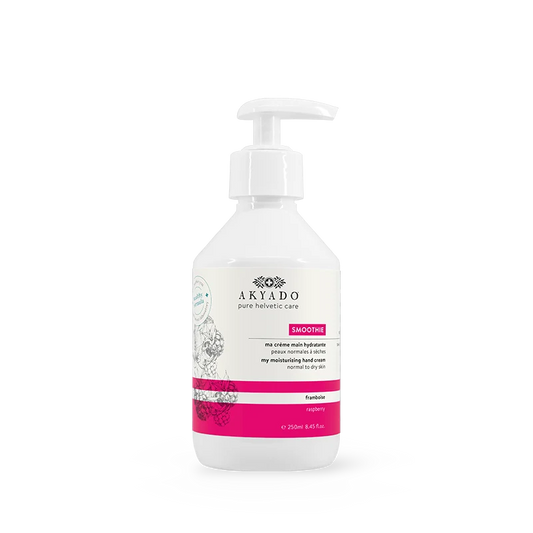 crème mains Smoothie 250 ml, framboise sauvage, hydratante, sans film gras, ongles