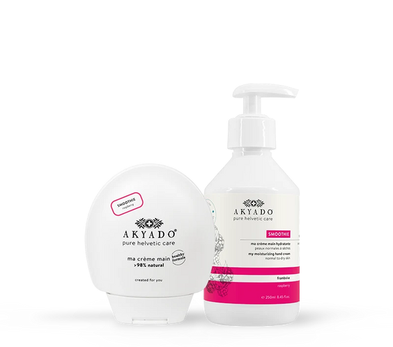 crème mains Smoothie duo pack, framboise sauvage, hydratante, sans film gras, ongles