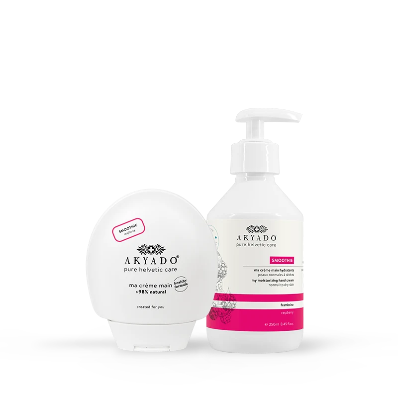 crème mains Smoothie duo pack, framboise sauvage, hydratante, sans film gras, ongles