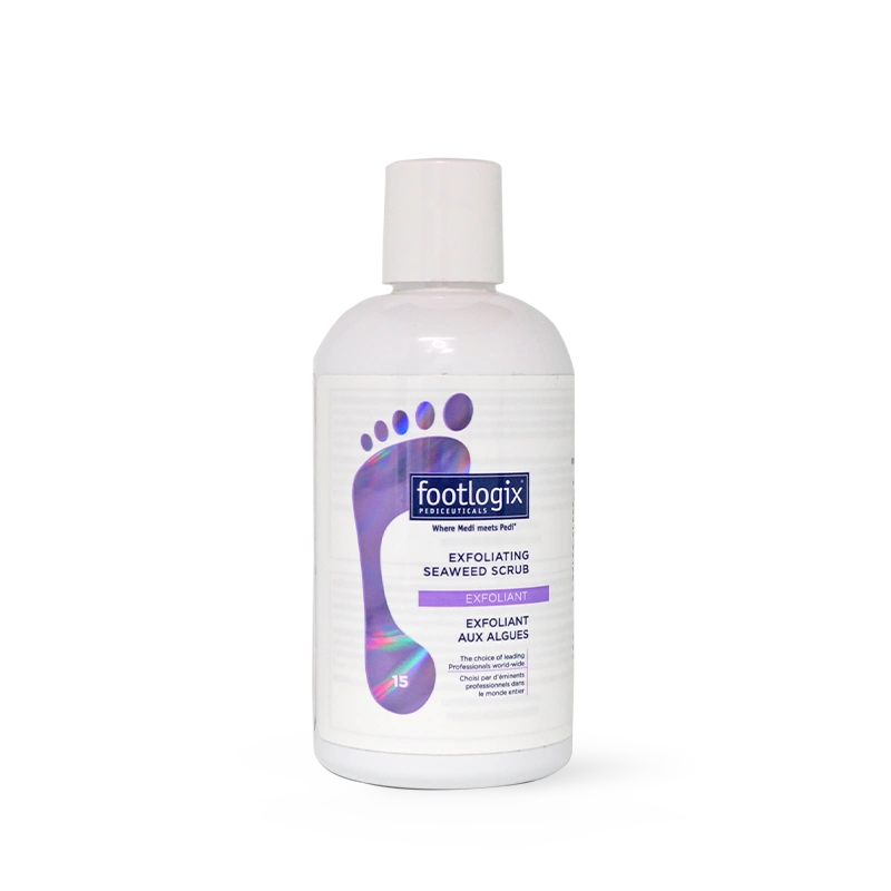 exfoliant Footlogix F15, microalgues biologiques, pierre ponce naturelle, détoxifiant, pieds