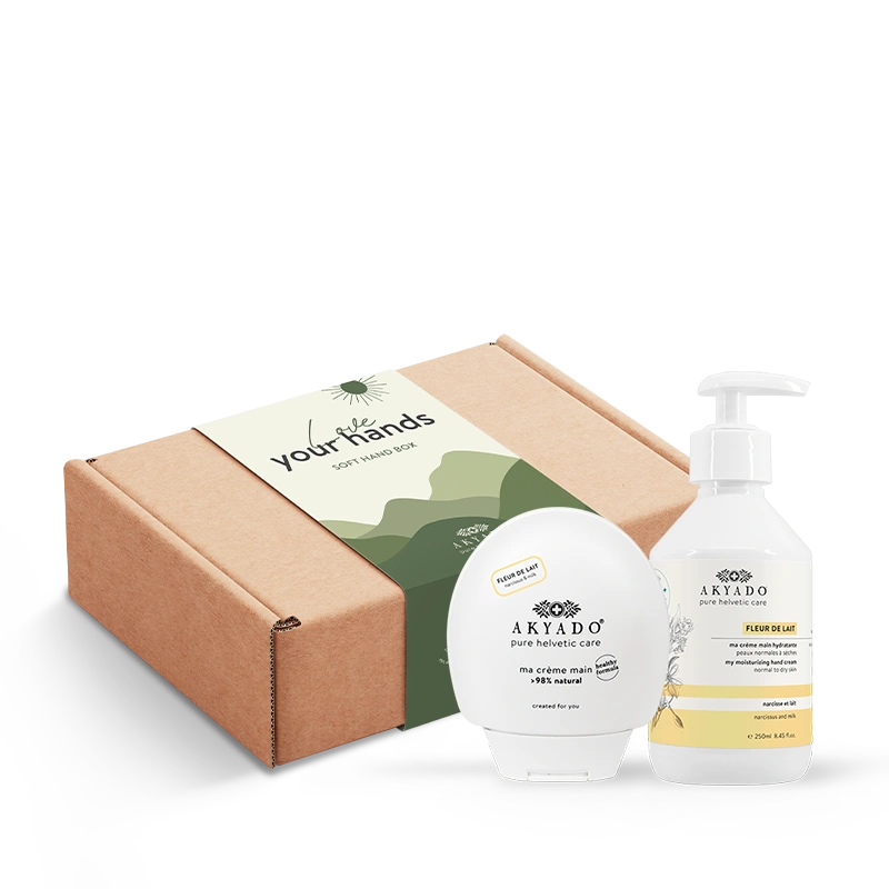 coffret Soft Hand Box, crème mains hydratante, peaux irritées, croissance des ongles, sans parabènes