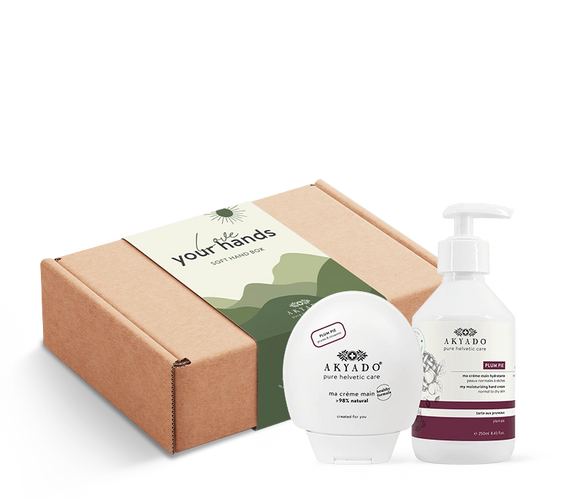 coffret Soft Hand Box, crème mains hydratante, peaux irritées, croissance des ongles, sans parabènes